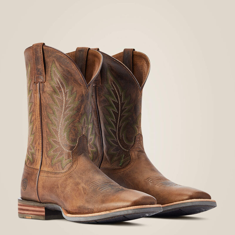 Ariat Men's Ridin' High Pecan Brown Square Toe Cowboy Boot 10042468