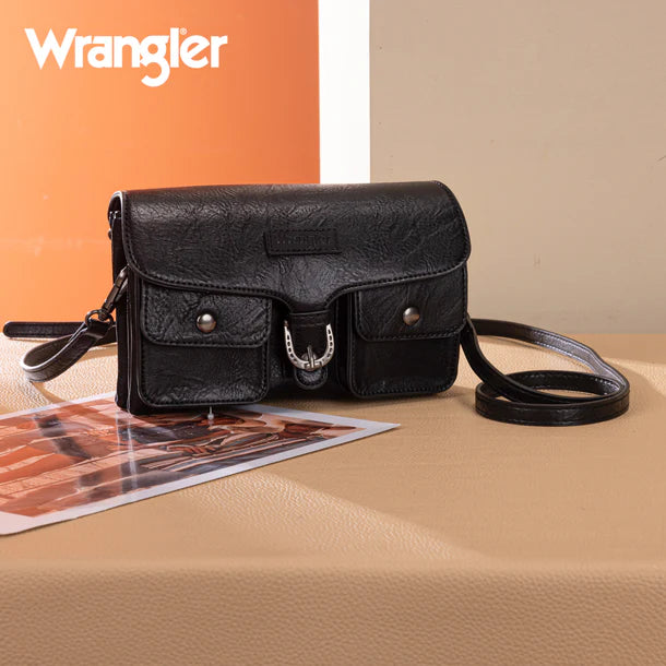 Wrangler Black Vintage Inspired Crossbody Bag WG320-209BK