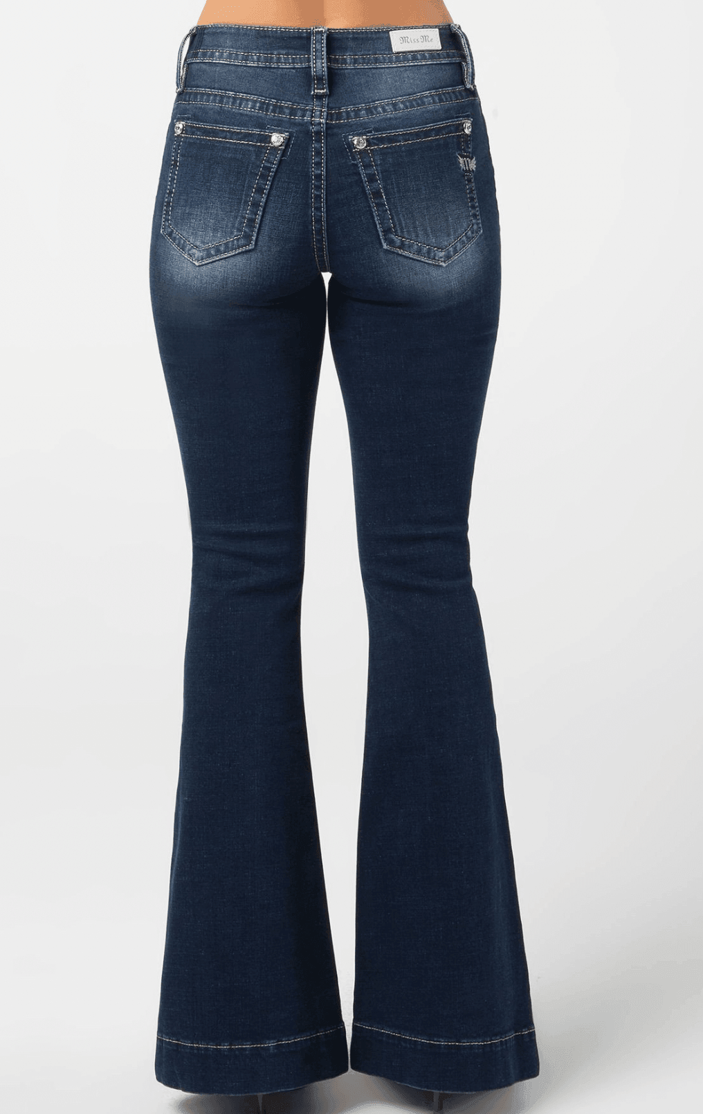 Miss Me Women's High Rise Dark Wash Flare Jeans H3636F65 | Painted Miss Me Women's High Rise Dark Wash Flare Jeans H3636F65 | Painted