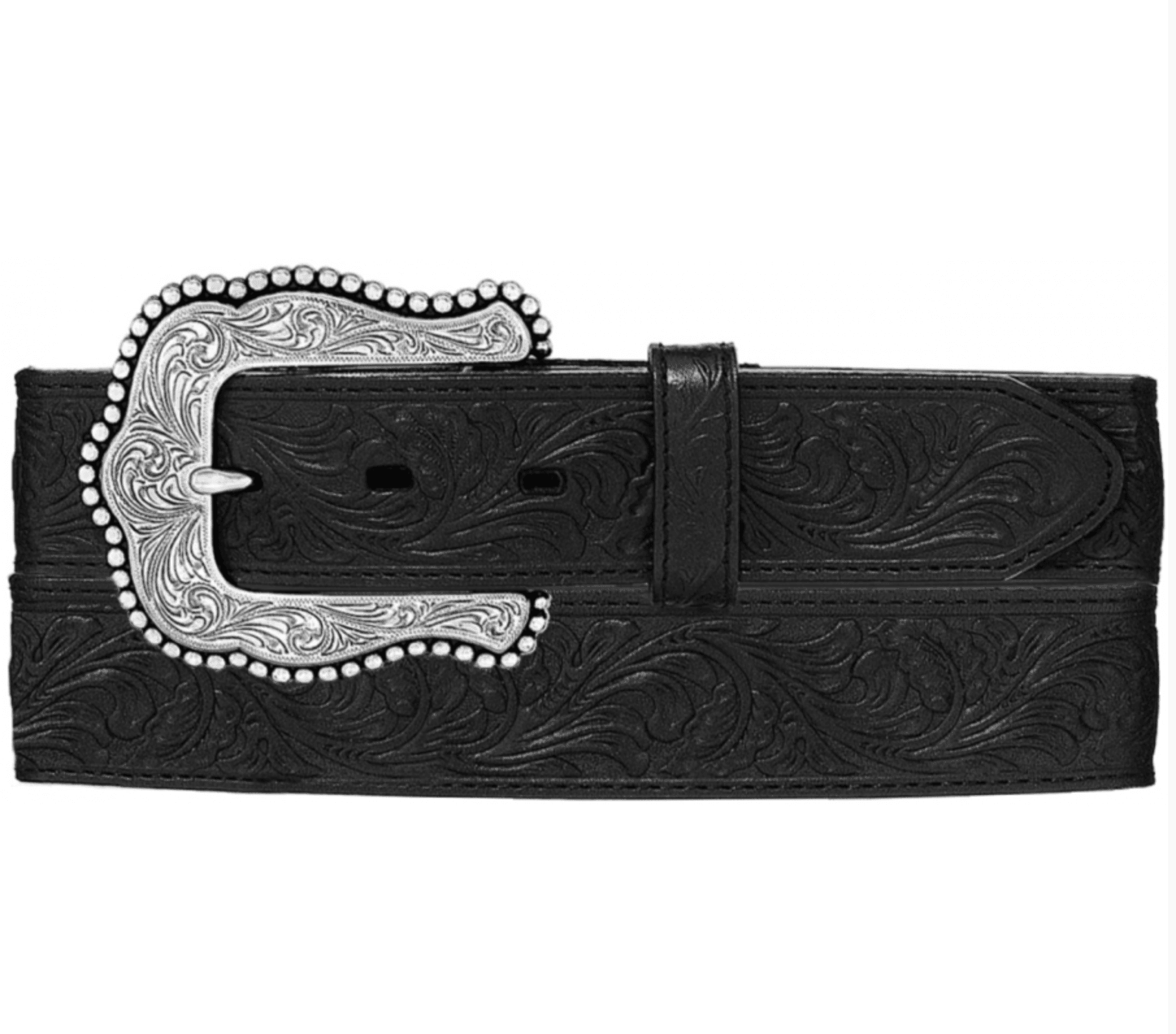 Tony Lama Layla Floral Full Grain Leather Black Belt Size 42 Made in USA C50733 Tony Lama Women main image 2