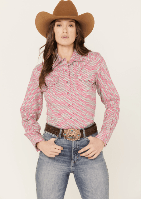 Chemise Femme Gordon & James, Taille XL, Manches Longues, Western, Strass, Coton Vert