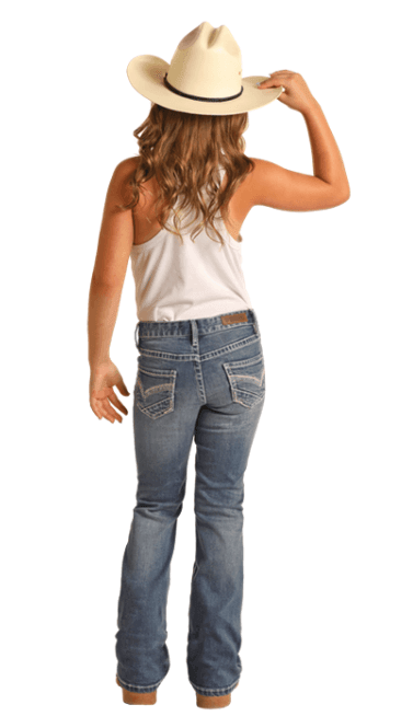 Rock & Roll Cowgirl Girls Bootcut Jeans RRGD4MR1JC | Painted