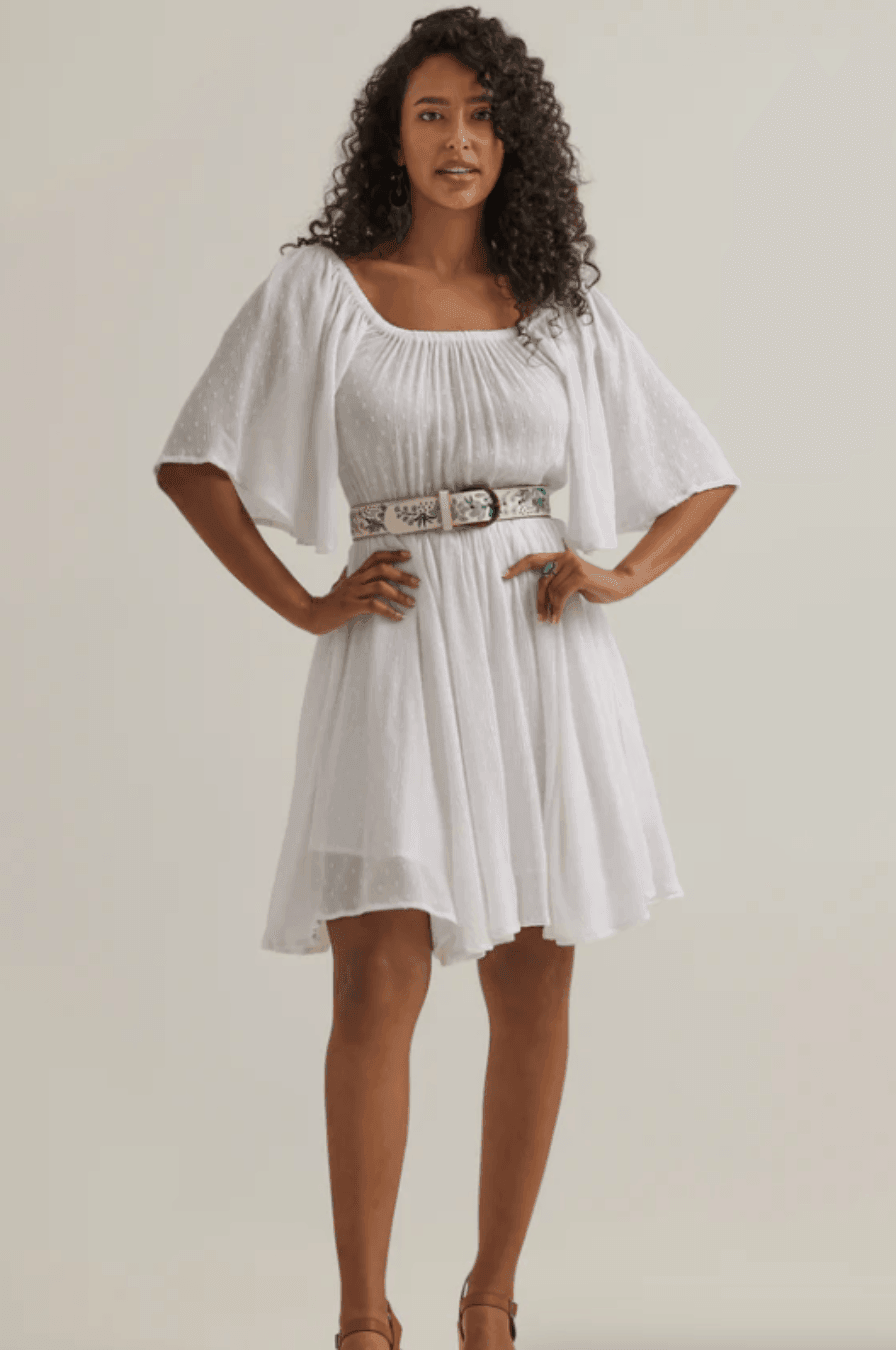 Wrangler Retro Women's Off White Swiss Dot Americana Dress 112344666 | Painted Cowgirl Western Store Wrangler Retro Women's Off White Swiss Dot Americana Dress 112344666 | Painted Cowgirl Western Store