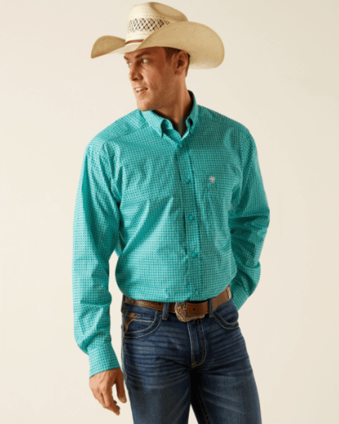Ariat Men's Pro Kernersville Long Sleeve Shirt - Turquoise M Ariat Men's Pro Kernersville Long Sleeve Shirt - Turquoise M