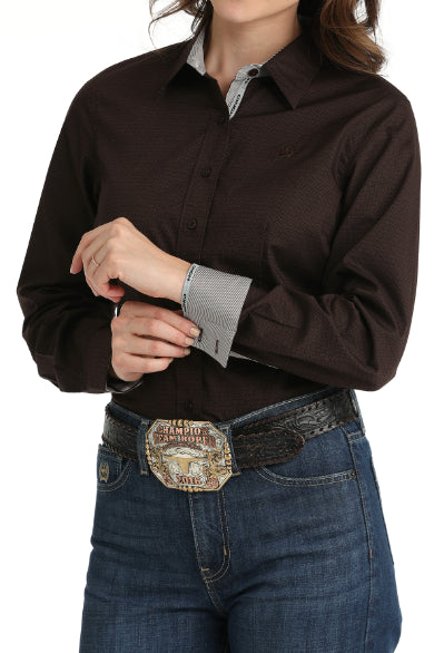 Cinch - Women's Stretch Tonal Print Button-Down Western Shirt
