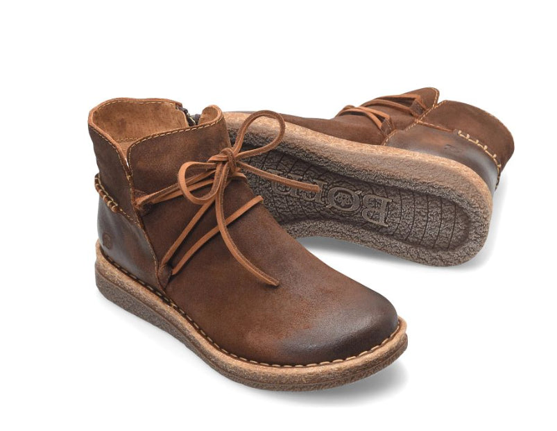 Born Women's Calyn Glazed Ginger Brown Distressed Leather Ankle