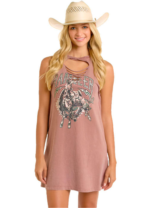 Rock & Roll Cowgirl Women's Brown Graphic Muscle Tee Dress BWD0R06464 | Painted Cowgirl Western Store Rock & Roll Cowgirl Women's Brown Graphic Muscle Tee Dress BWD0R06464 | Painted Cowgirl Western Store