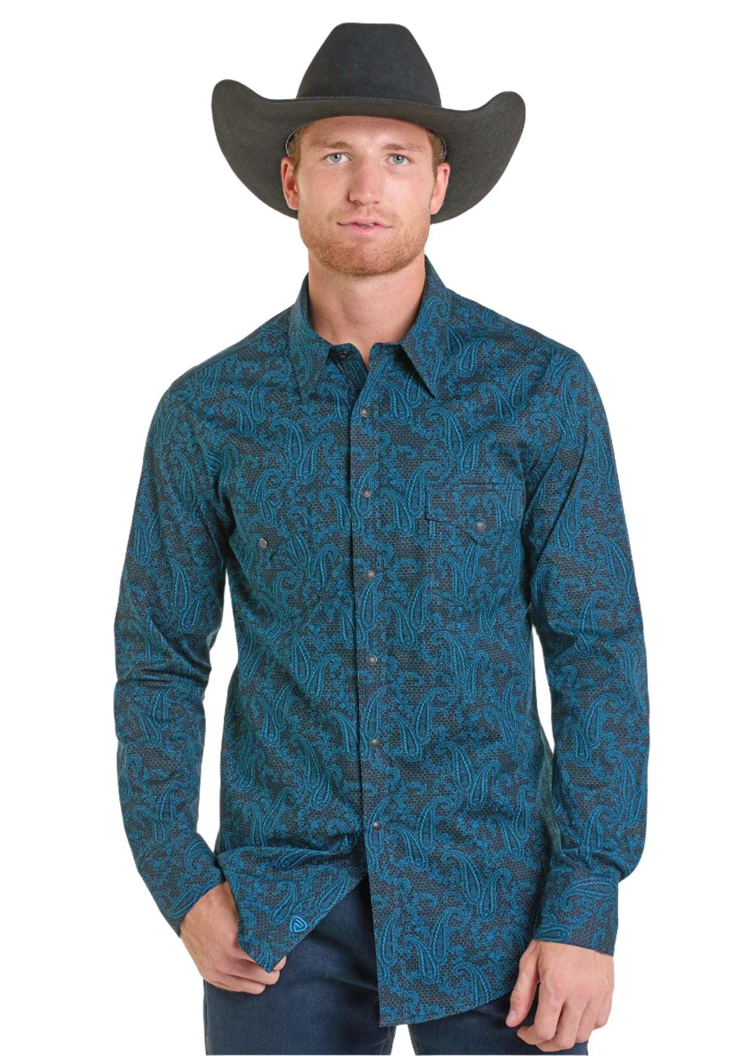 Rock Roll Modern Fit Paisley Snap Men`s Shirt BMN2S07155
