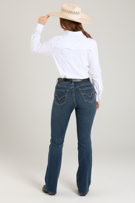 Rock & Roll Cowgirl Women's Solid White Tek Western Ripstop Pearl Snap Long Sleeve Western Shirt BWN2S06797 Rock & Roll Cowgirl Women's Solid White Tek Western Ripstop Pearl Snap Long Sleeve Western Shirt BWN2S06797
