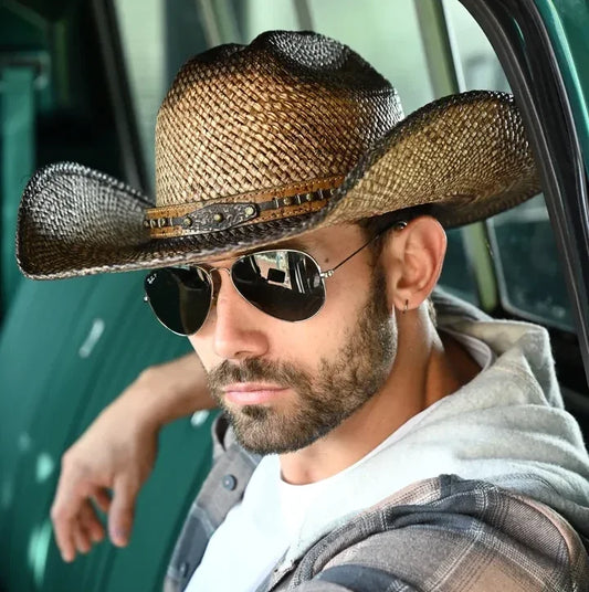 Lucky Horze Natural Cowpuncher Genuine Panama Straw Western Hat 3025-NT Lucky Horze Natural Cowpuncher Genuine Panama Straw Western Hat 3025-NT