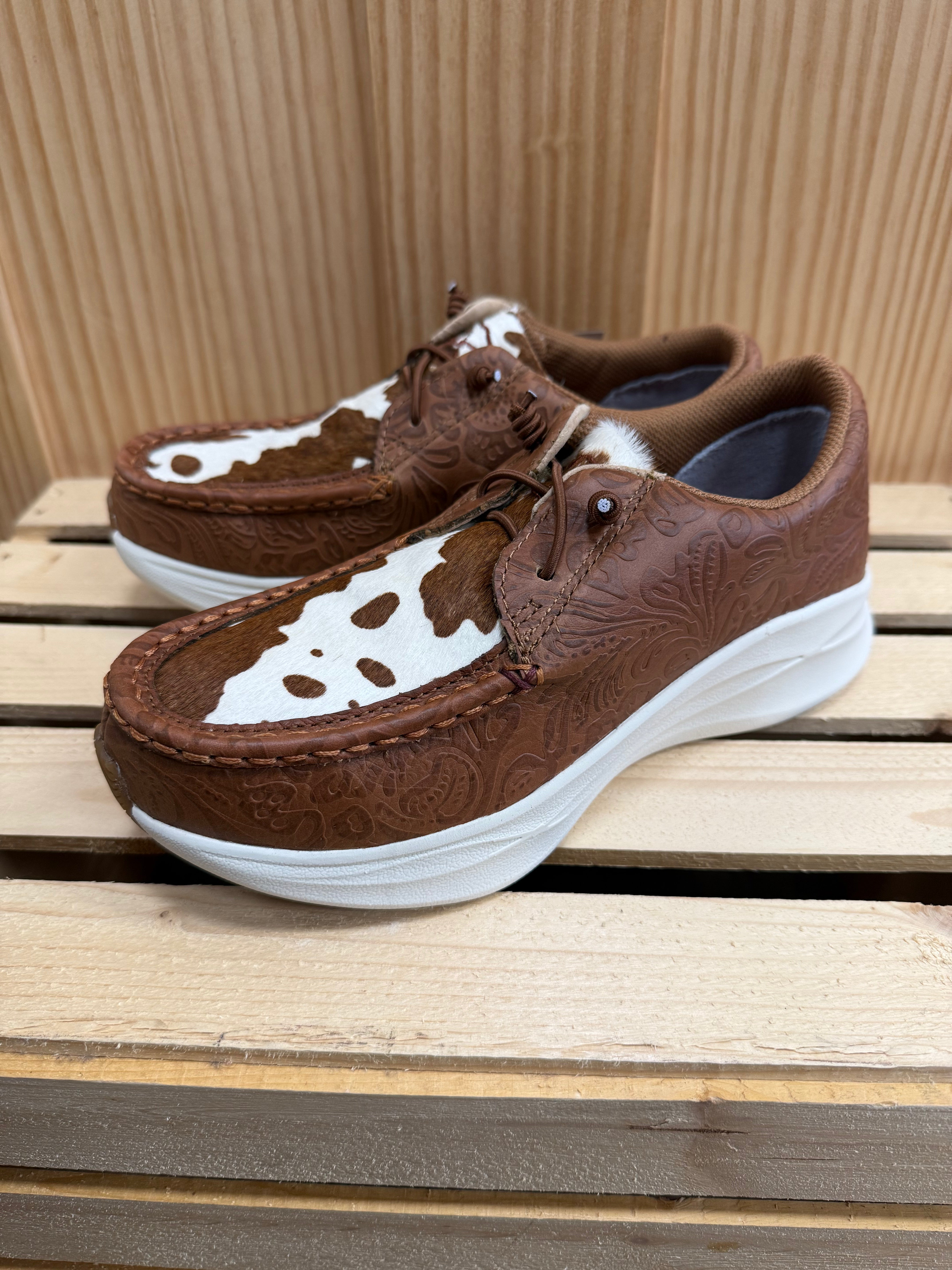 Twisted X Women's Brown Faux Hair-On Cowhide & Brown Tooled