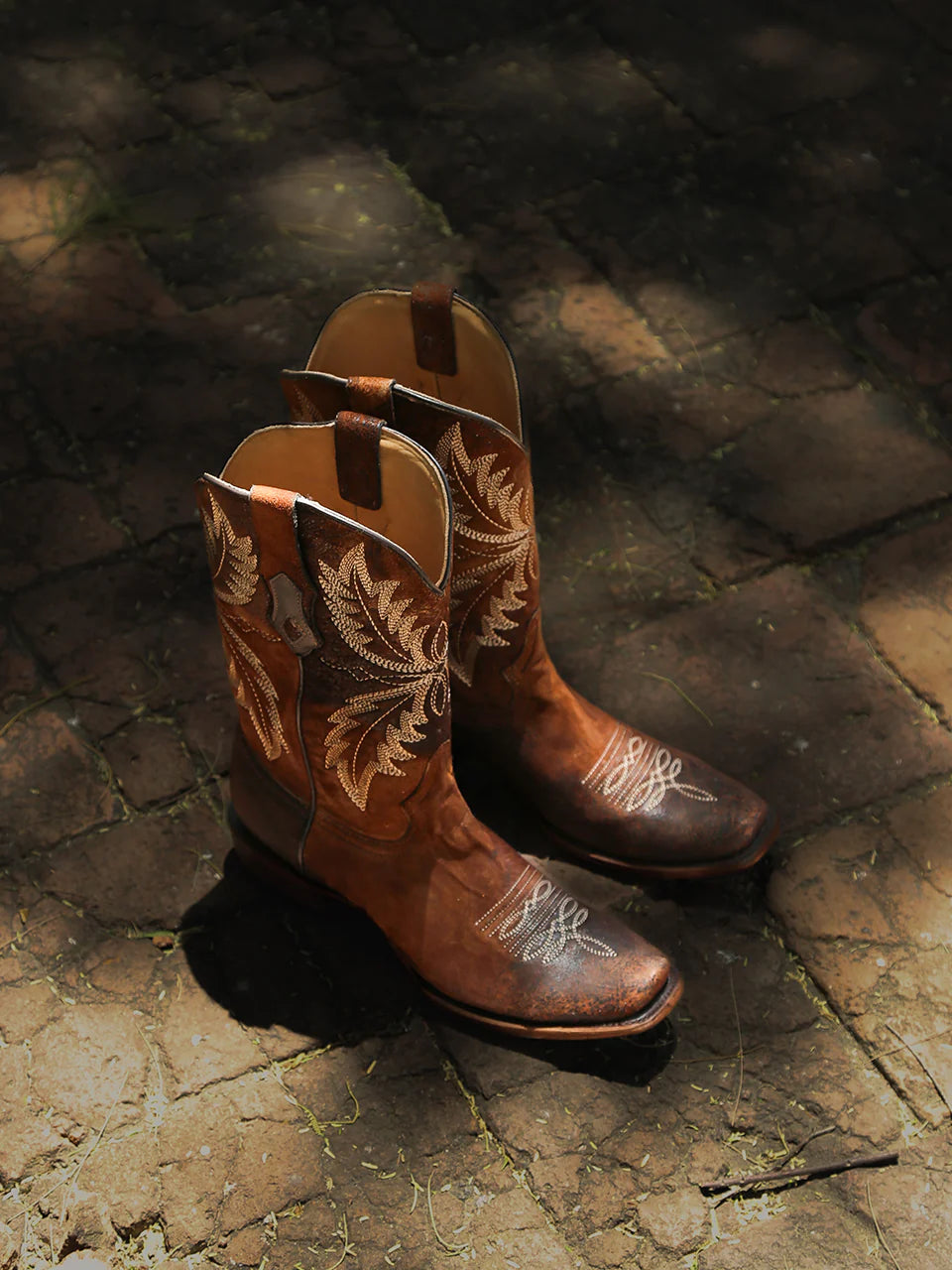 Corral Men's Chocolate Brown Lamb Leather Narrow Square Toe Cowboy