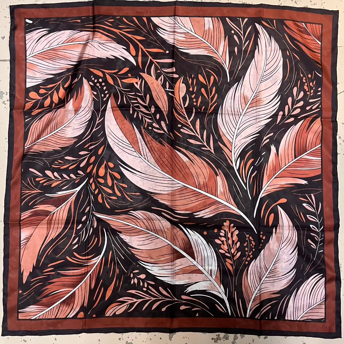 Wyoming Traders Frontier Brown Feather Print x Silk