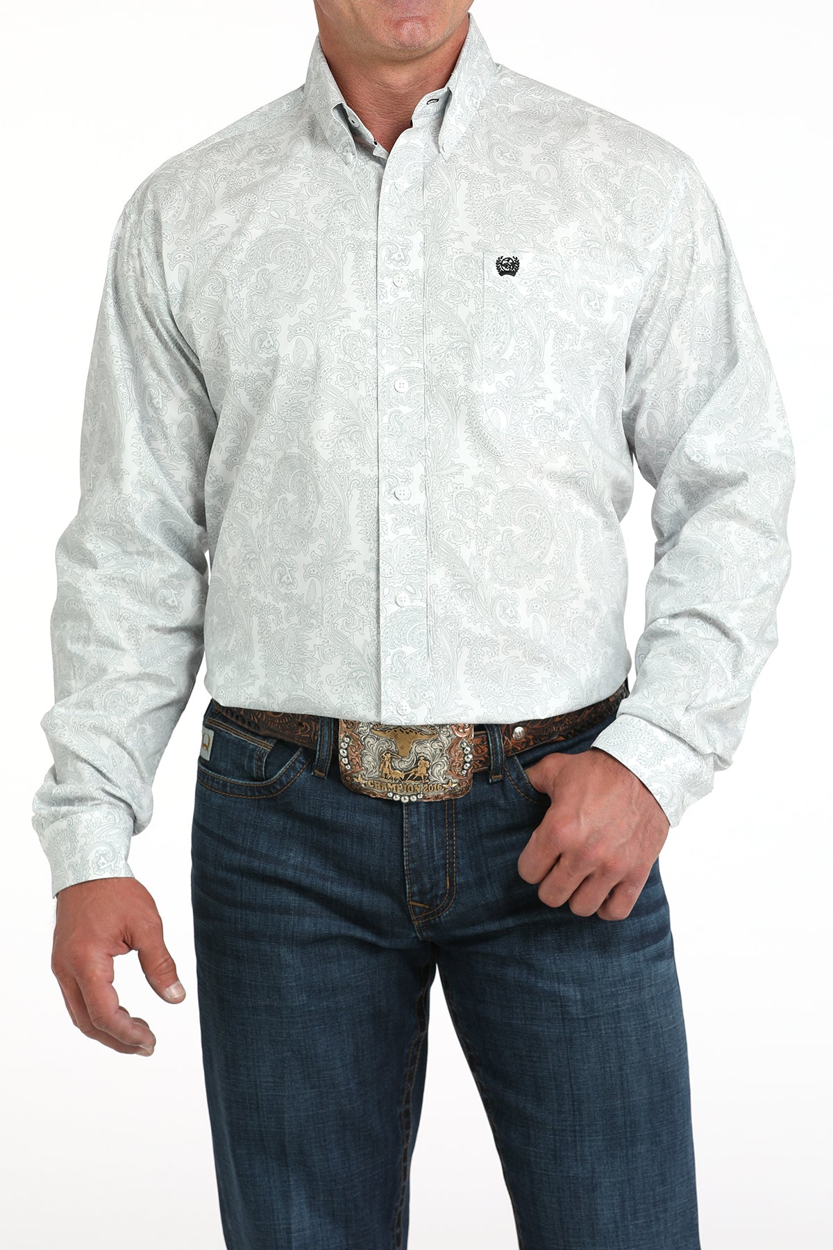 mens country dress shirts Wrangler George Strait Long Sleeve 1 Pocket Plaid Shirt Inky Size S