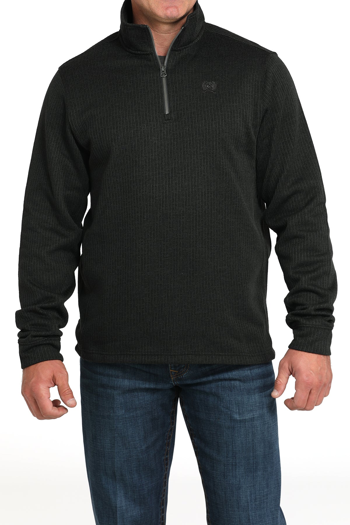 Cinch Men's Black 1/4 Zip Sweater Knit Pullover MWK1080019