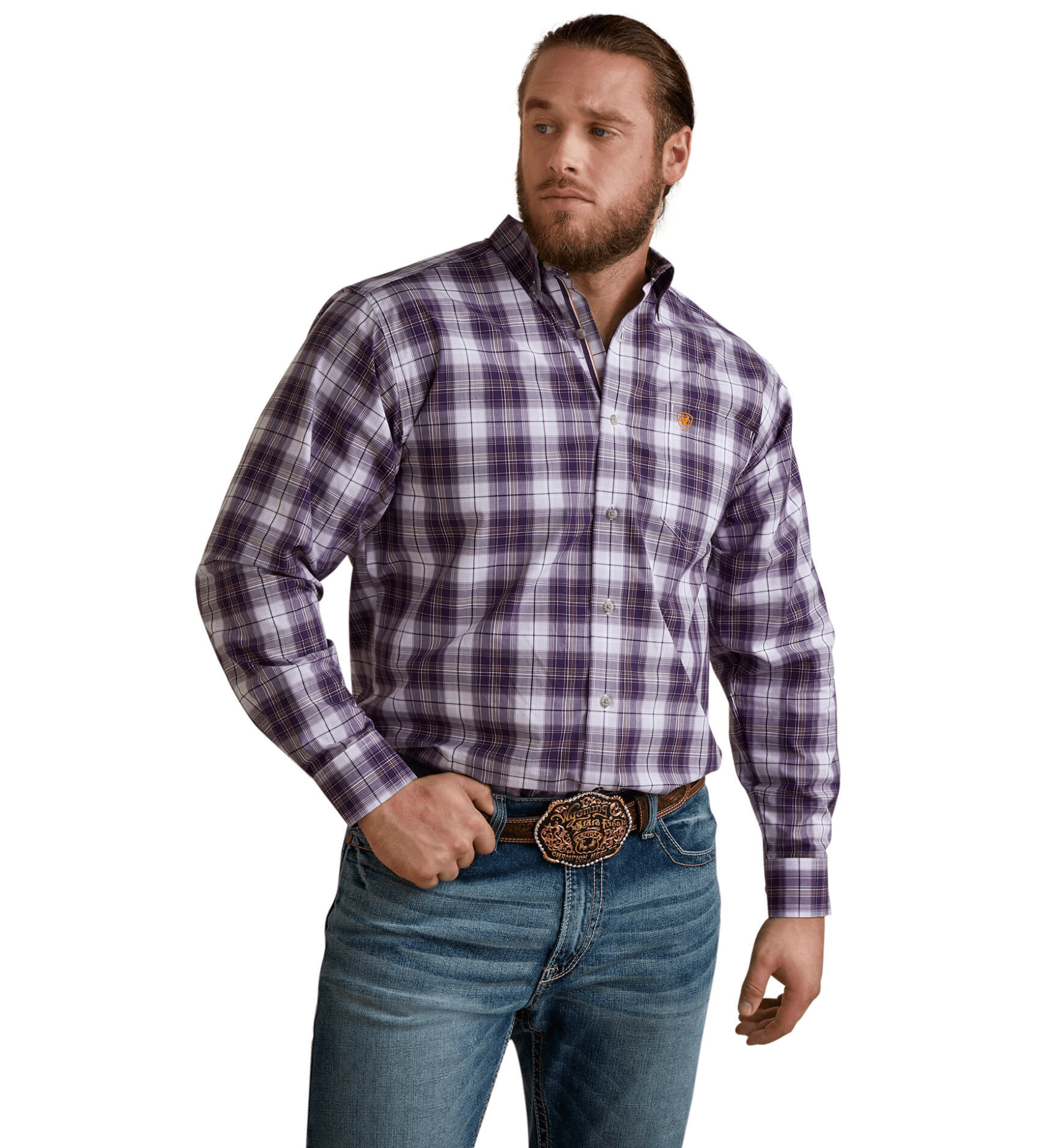 Pro Plaid Fit Cowgirl Long Shirt Store Men\'s Painted Musa Ariat Sleeve | Purple Classic Western Series