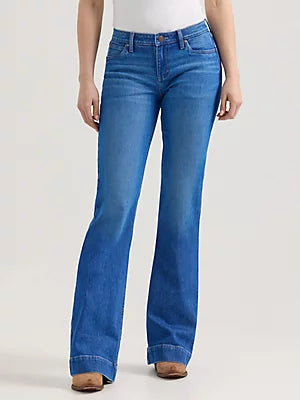 Wrangler Retro Women's Mae Lucy Mid Rise Wide Leg Trouser Jean