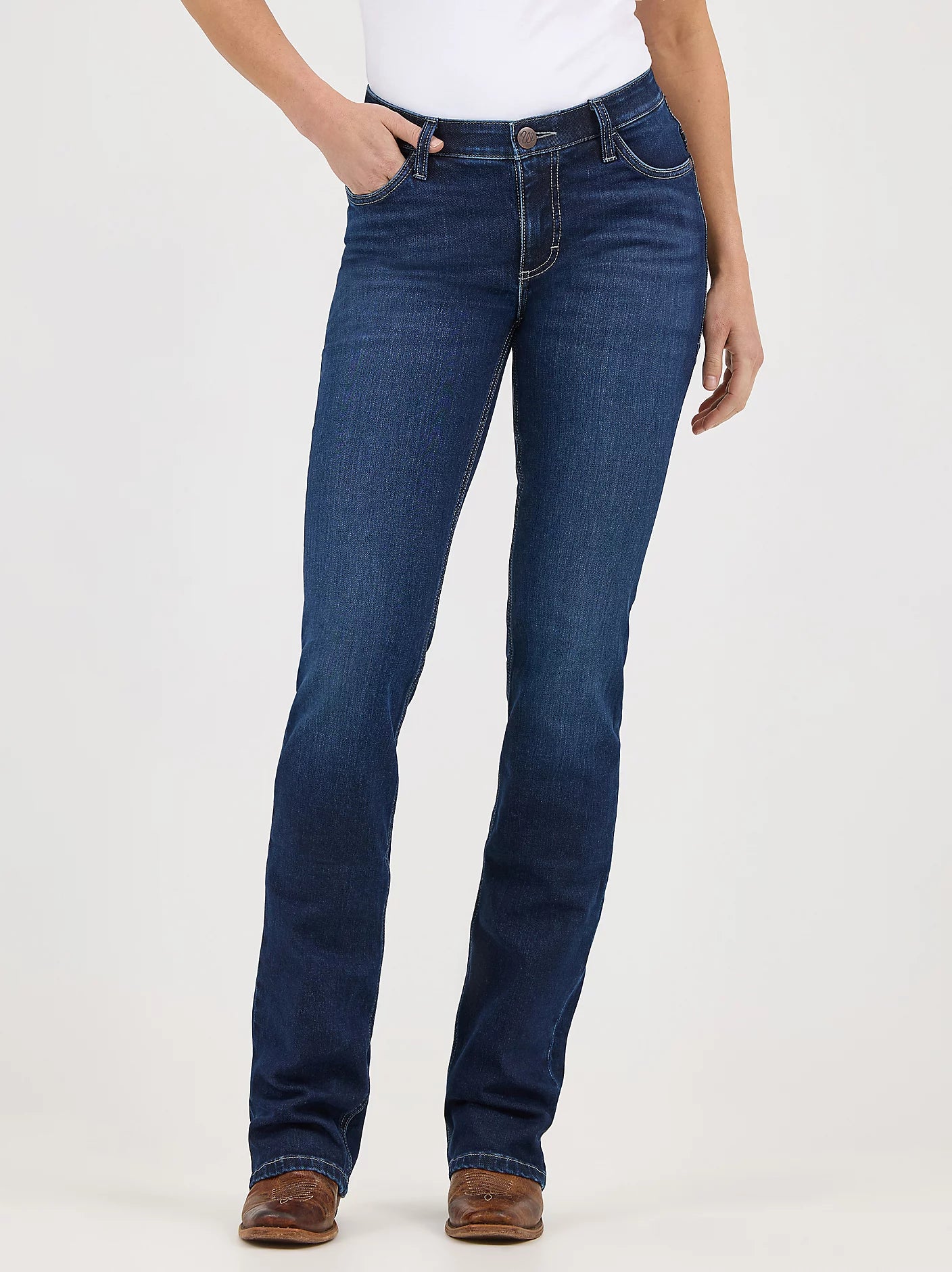 Wrangler Women's Willow Jayla Dark Wash Mid-Rise Ultimate Riding