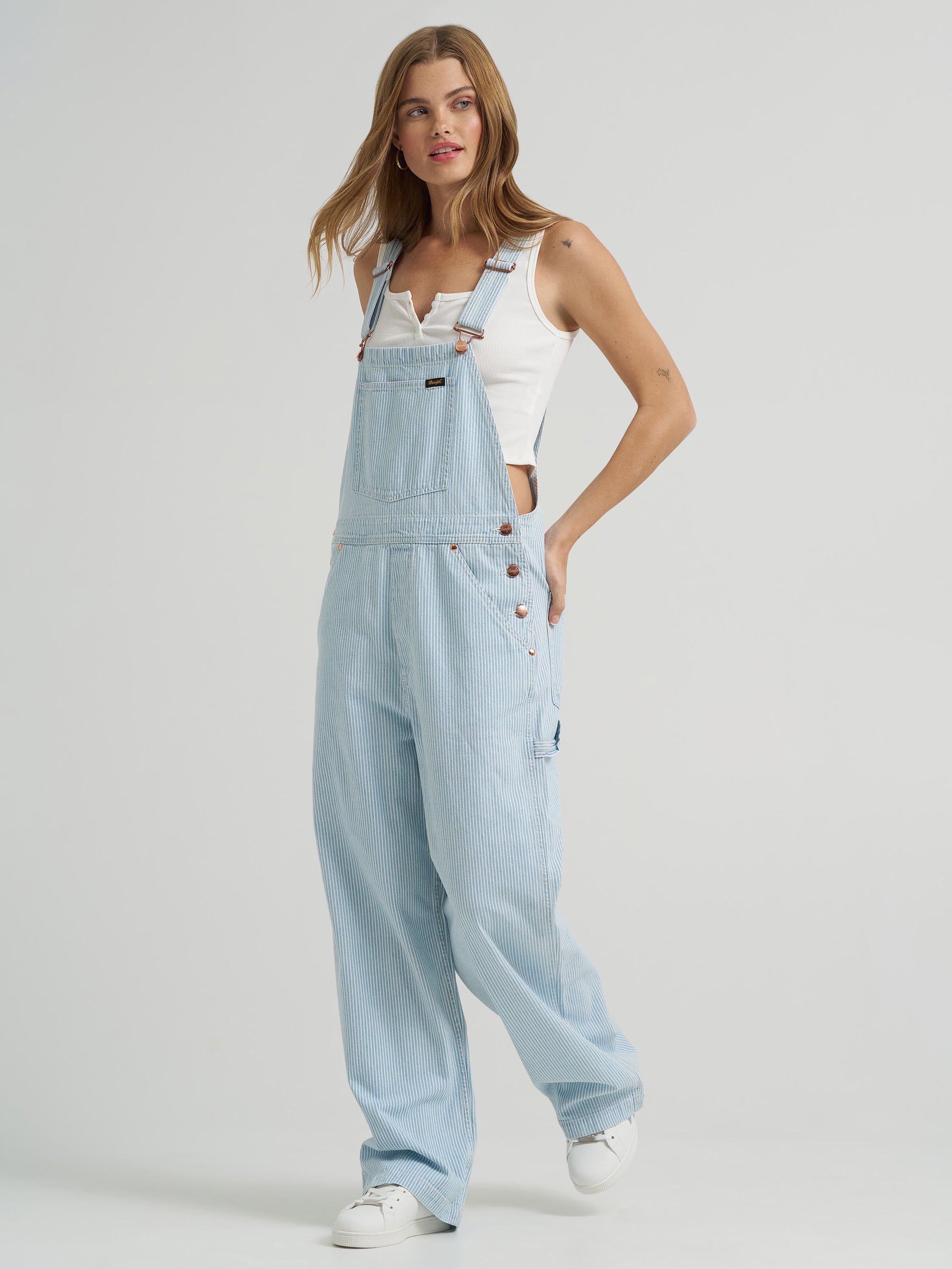 Wrangler X Women's Lainey Wilson Blue & White Denim Striped Cargo
