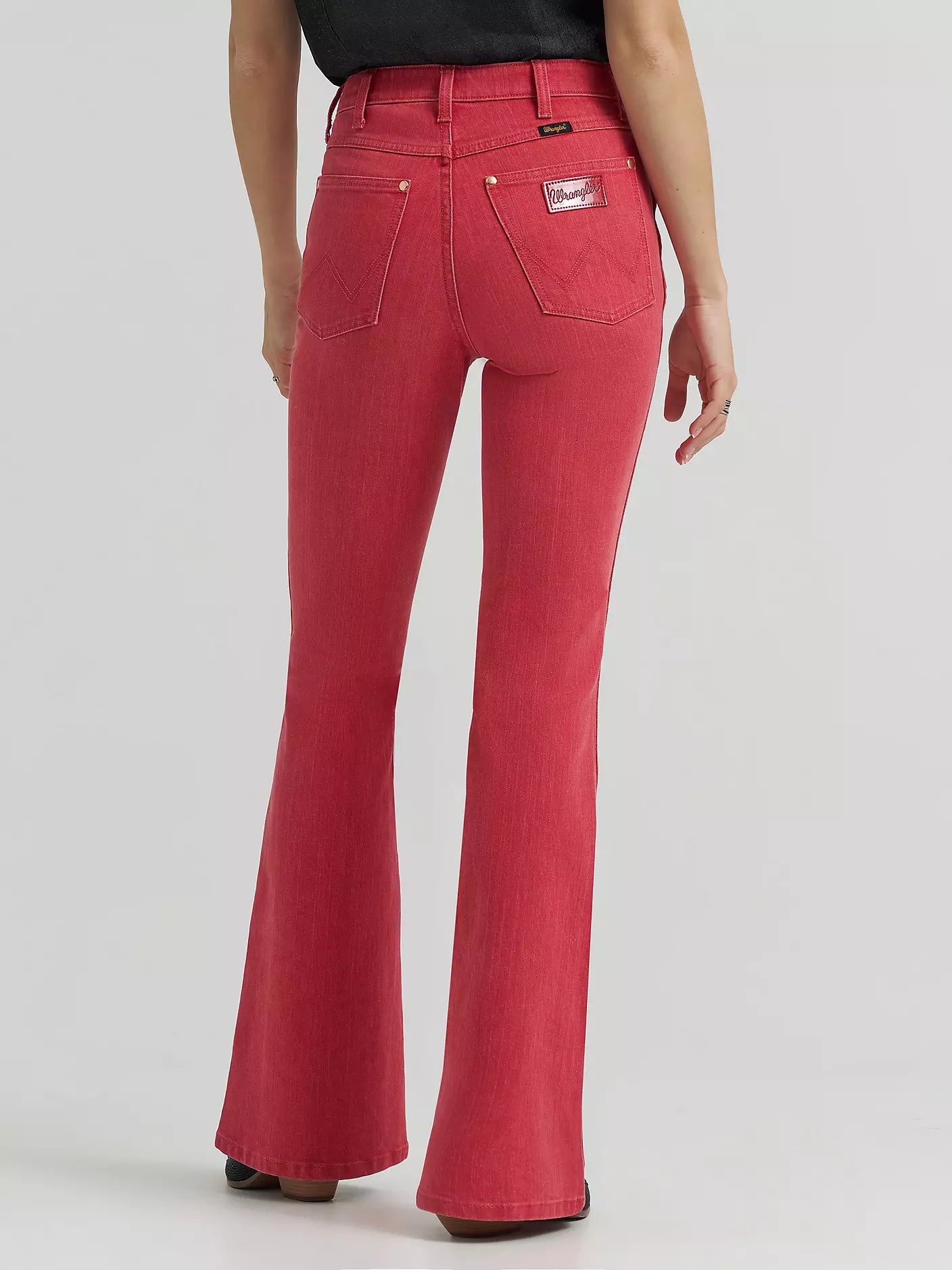 Wrangler X Lainey Wilson Women's Red High-Rise Slim Fit Flare