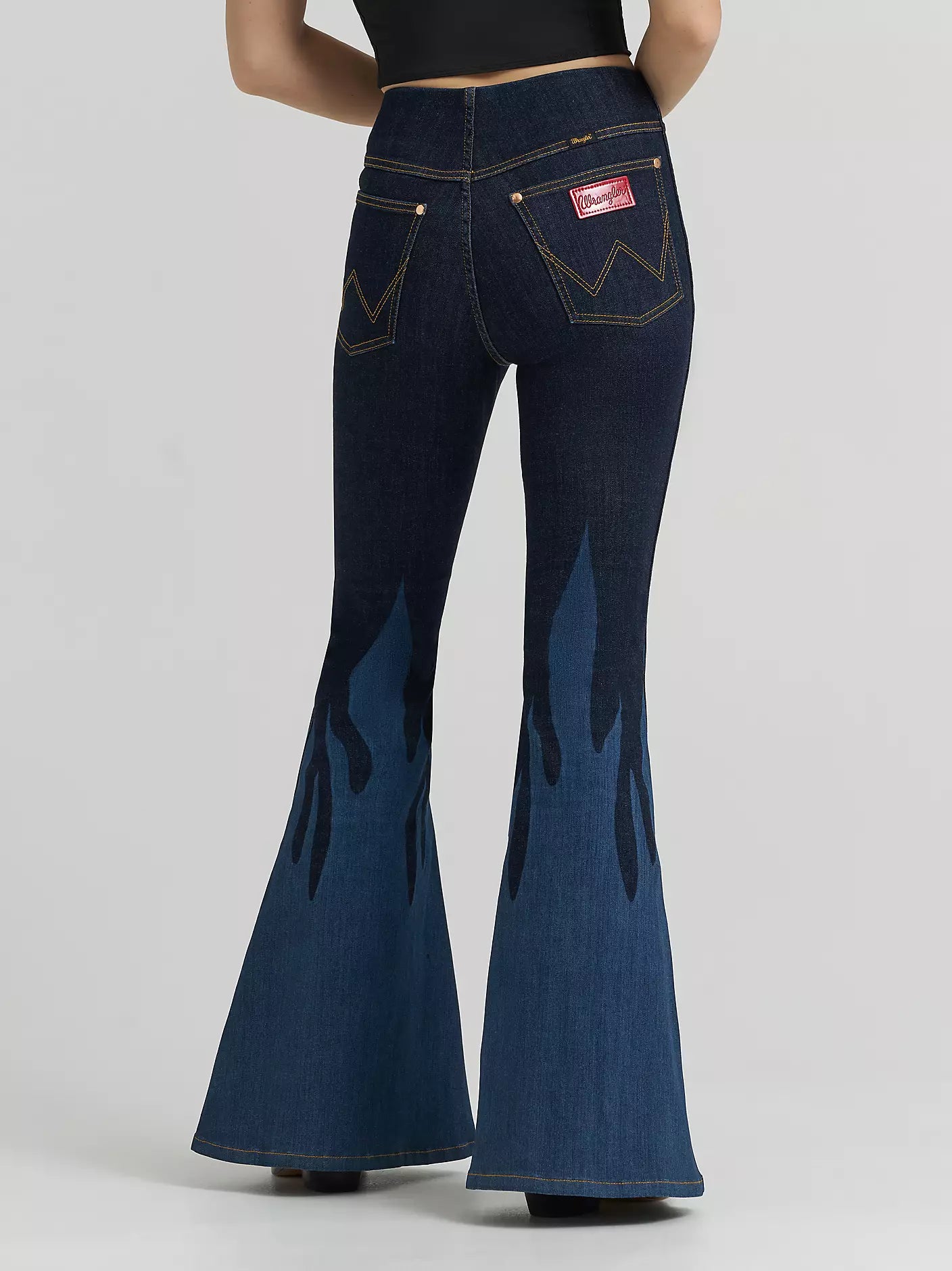 Wrangler X Lainey Wilson Women's Dark Denim Flame High-Rise Slim