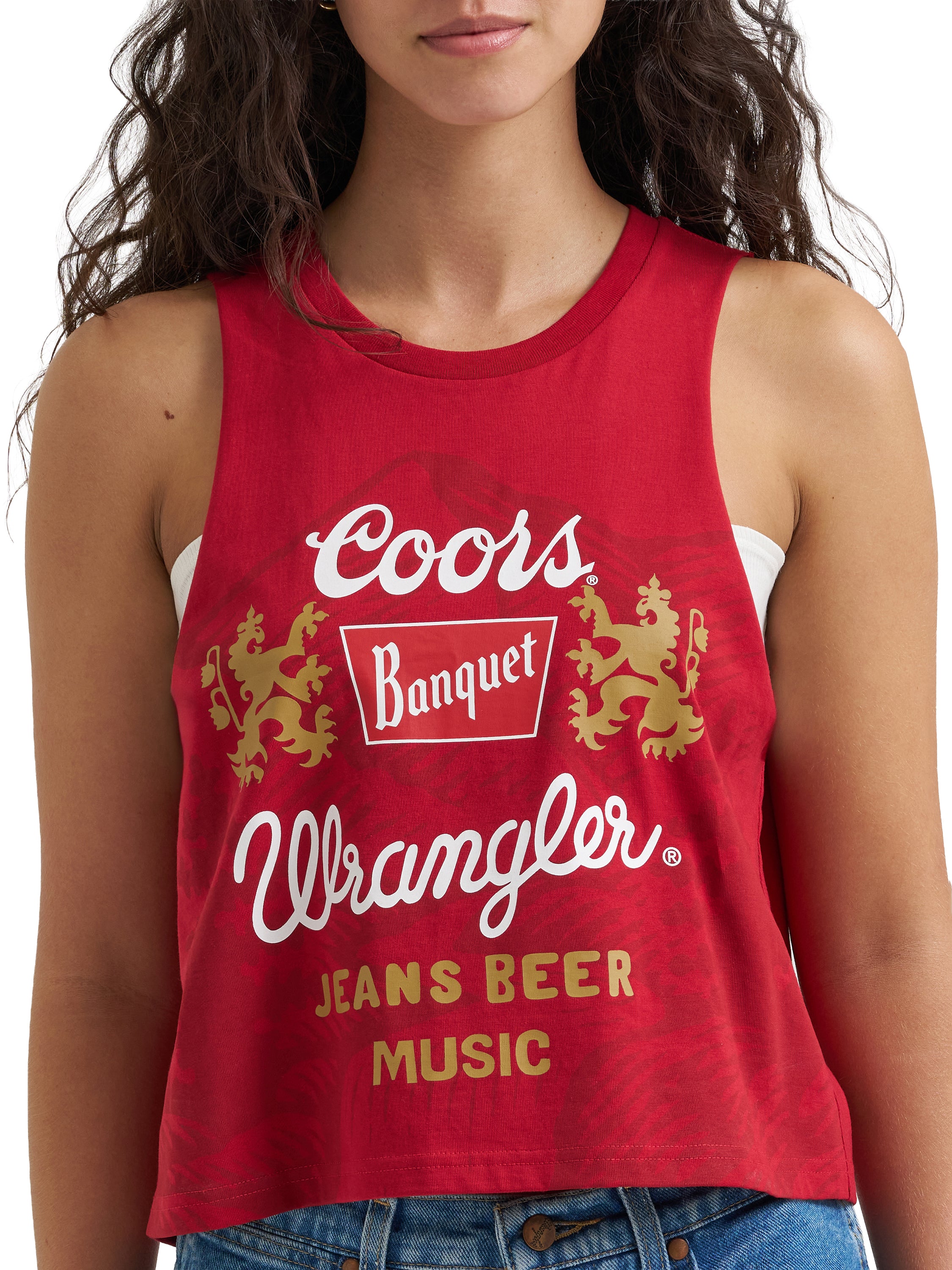 Wrangler X Coors Women's Red 'Jeans Beer Music' Festival Graphic