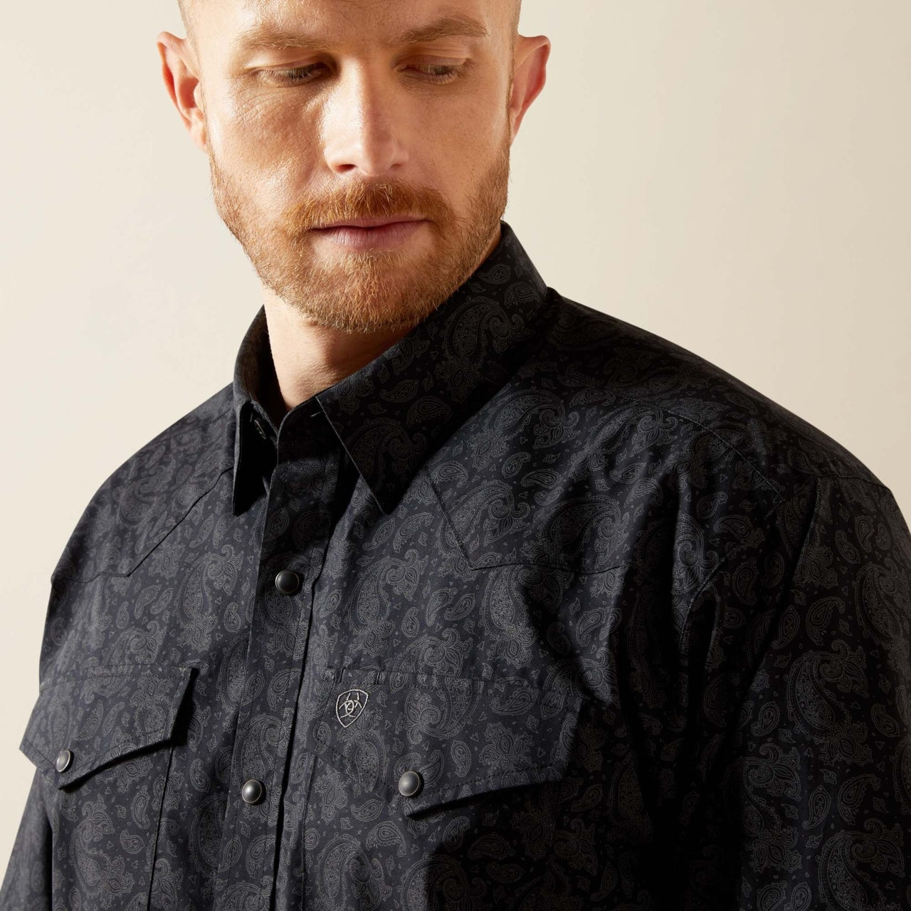 Ariat Men's Finnigan Solid Black Shirt, XXL Ariat Men's Finnigan Solid Black Shirt, XXL