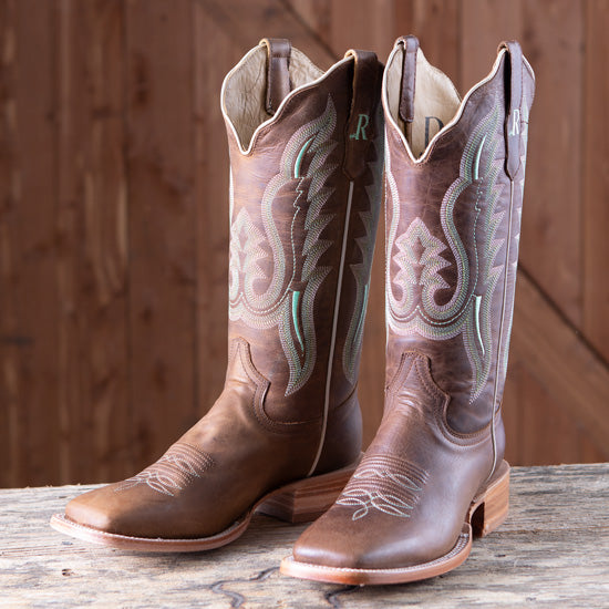 R. Watson Women's Arizona Tan Calf Leather Square Toe