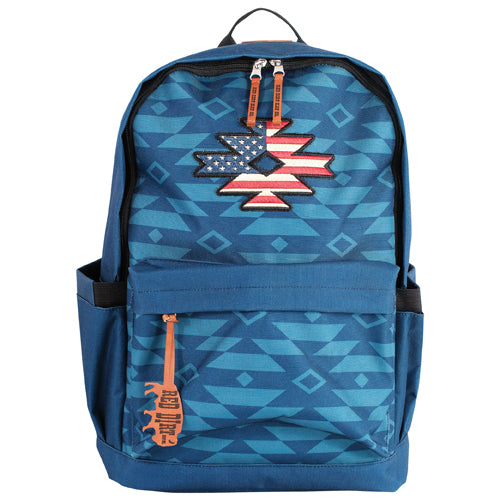 Red Dirt Hat Co Blue Aztec with Americana Patich Backpack 2610279566