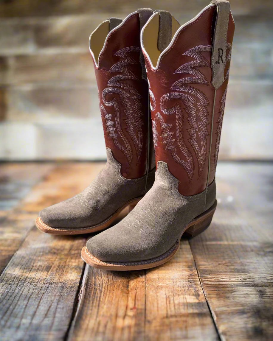 R. Watson Women's Charcoal Grey Rough Out & Red Top Cutter