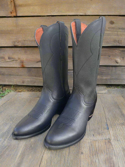 Dan Post Men's Pike Black Leather R Toe Cowboy Boots DP2480