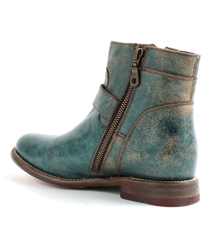 Bed Stu Women's Becca Dark Teal Lux Leather Mason Ankle Boots F321118