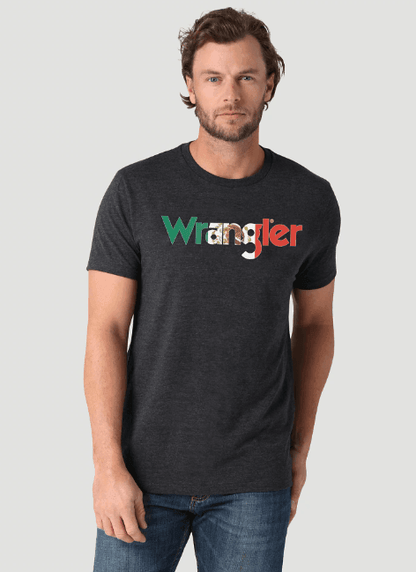 Wrangler Mexico Flag Kabel Heather Tee 112325775 | Painted Cowgirl