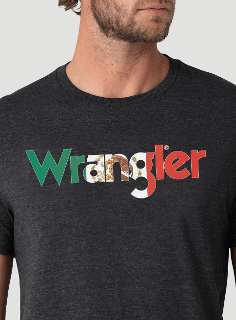 Wrangler Mexico Flag Kabel Heather Tee 112325775 | Painted Cowgirl