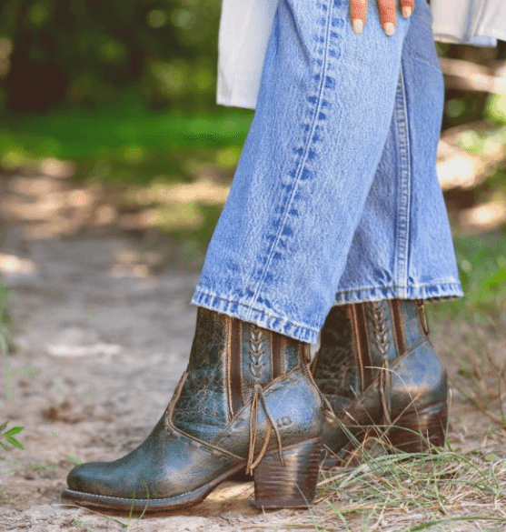 Bed Stu Women's Celestine Dark Teal Lux Leather Ankle Boots F393126-DKTLLX