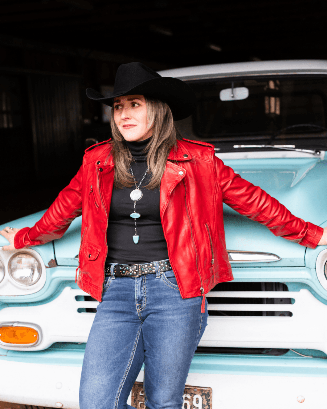 Scully Women's Red Lamb Leather Jacket L1105 | Painted Cowgirl