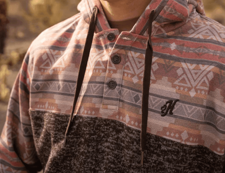 Hooey Men's Jimmy Rust Aztec Hoodie HH1194AZRU Painted Cowgirl