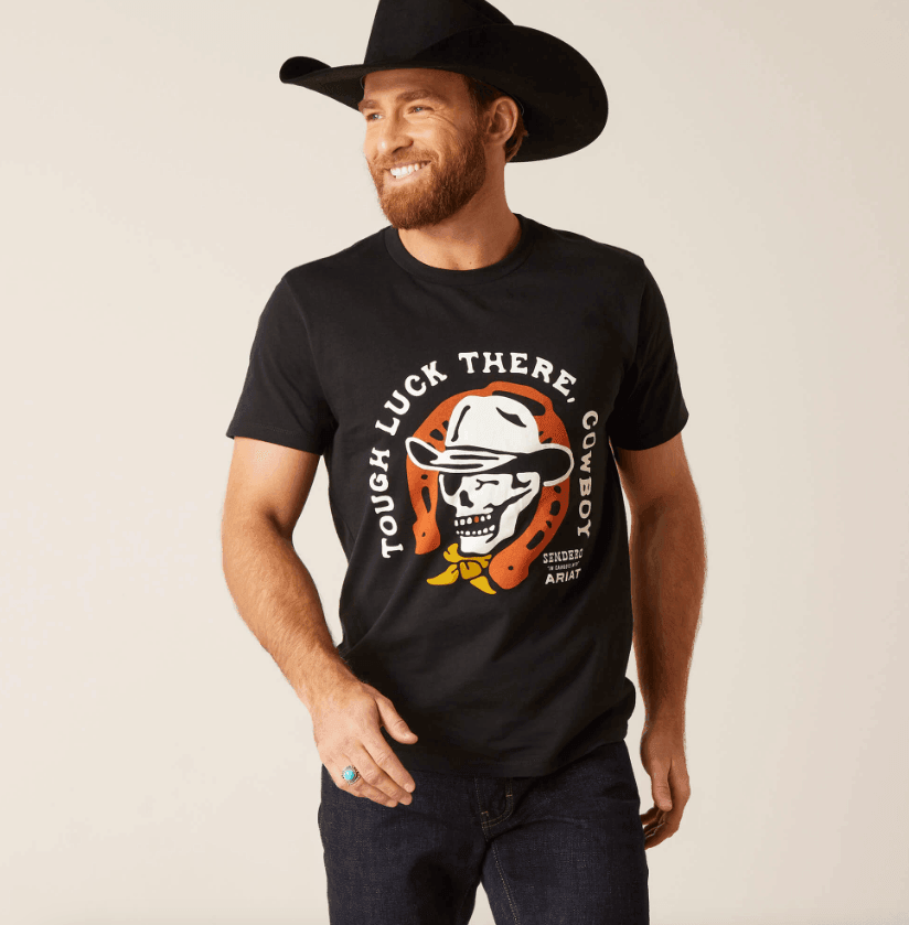 Ariat Black Sendero Winking Skull Tee 10047839 | Painted Cowgirl