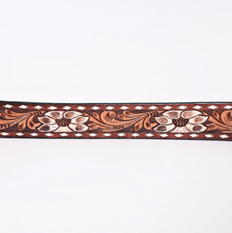 American Darling White Flower Hand Tooled & Painted Leather  display picture 2