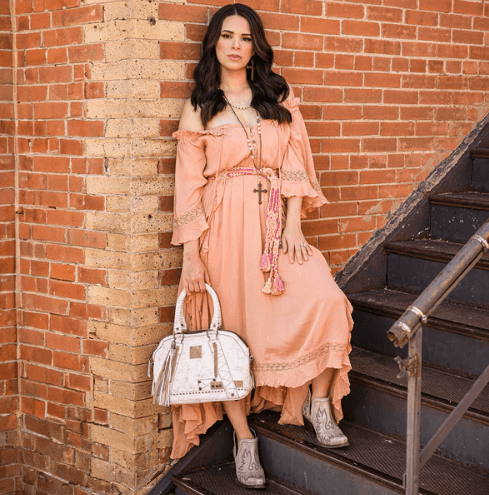 STS Ranchwear Cremello Sansa White Leather Satchel Purse STS31179