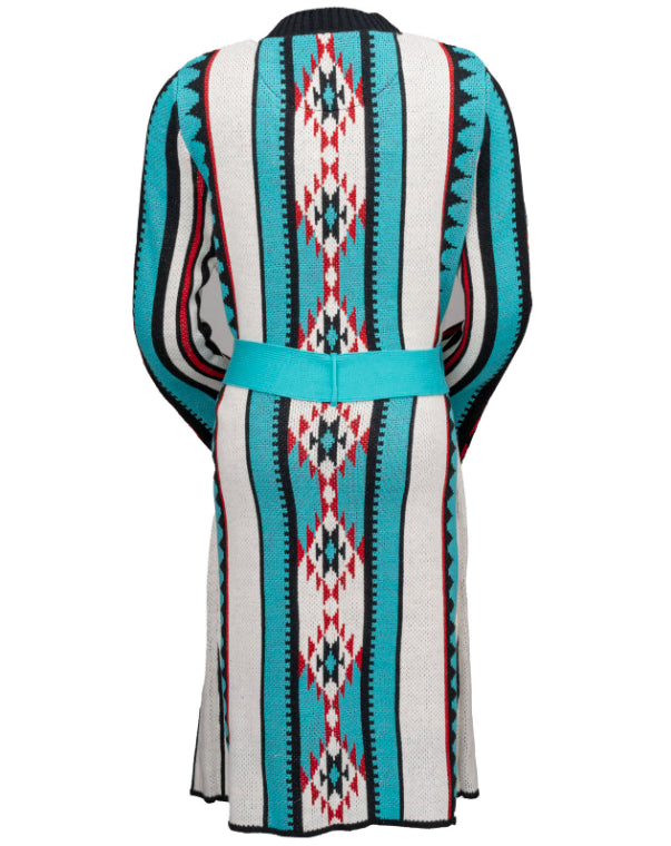 Outback Trading Company Women's Carrie Turquoise Aztec Duster