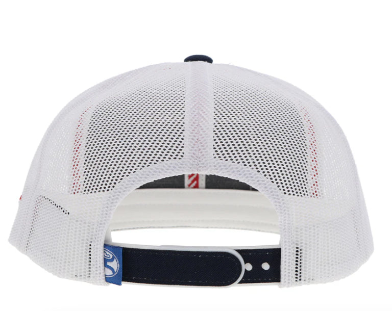 Hooey Liberty Roper Navy White Flag Trucker Snapback Hat 2310T