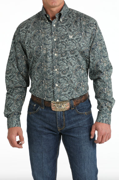 Cinch Men's Paisley Button Down Shirt S Cinch Men's Paisley Button Down Shirt S