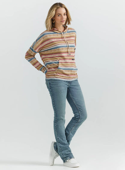 Wrangler Retro Women's Golden Stripe Geo Relaxed Pullover Hoodie 112352995