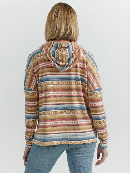 Wrangler Retro Women's Golden Stripe Geo Relaxed Pullover Hoodie 112352995