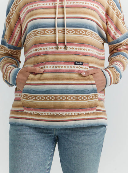 Wrangler Retro Women's Golden Stripe Geo Relaxed Pullover Hoodie 112352995