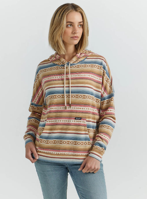 Wrangler Retro Women's Golden Stripe Geo Relaxed Pullover Hoodie 112352995