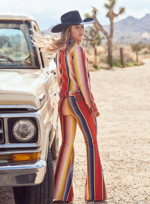 Wrangler X Women's Lainey Wilson Rodeo Ben Stripe Bell Bottom Jeans 112360660 | Painted Cowgirl Western Store