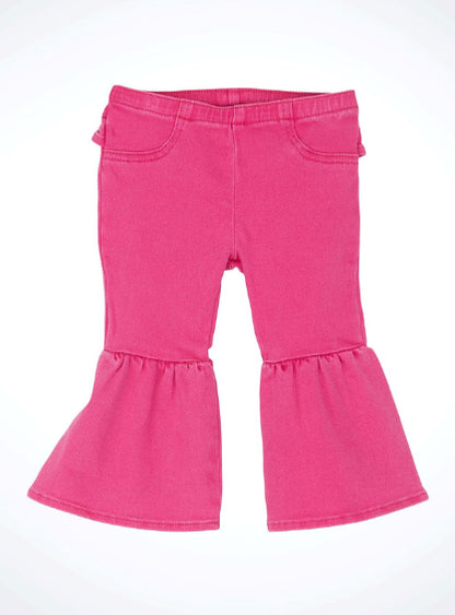 Wrangler Baby/Toddler Girl's Pink Delilah Ruffle Leg Flare Jean 112356591