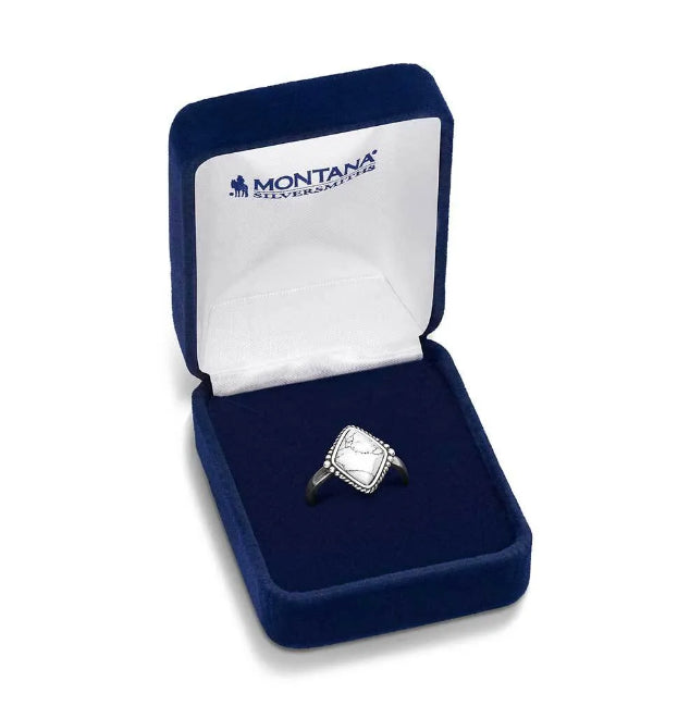 Montana Silversmiths White Buffalo Stone Blank Slate Ring RG5970